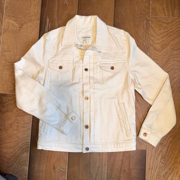 Crosby & Howard Denim Trucker Jacket Women’s Ivory with Copper Buttons Size S - Picture 1 of 6